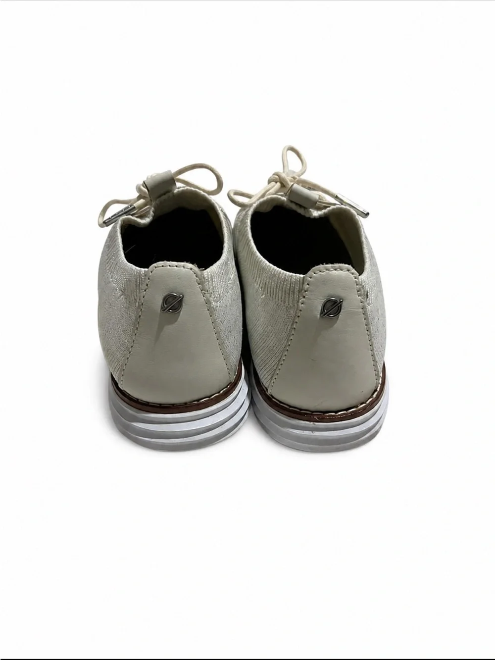 Cream Knit Lace-Up Women’s Sneakers